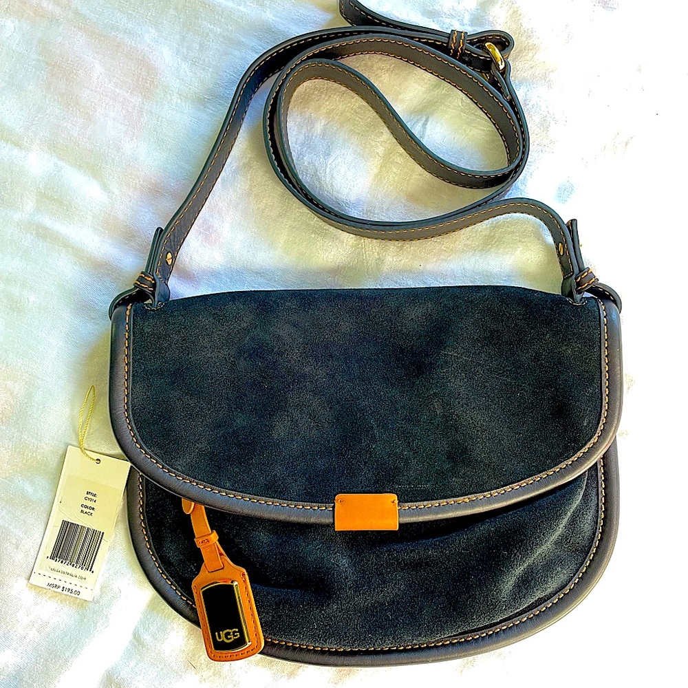 UGG Black suede Crossbody. NWT